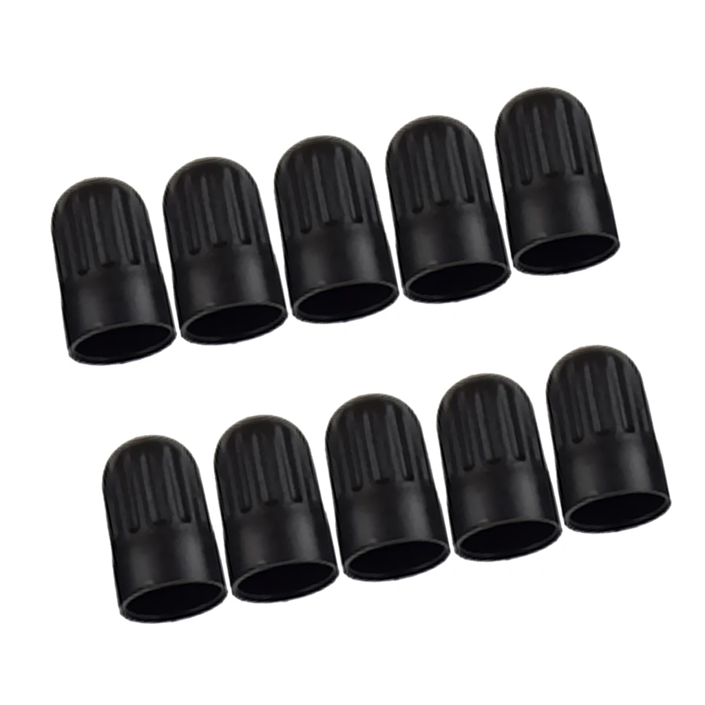 10 Set TPMS Car / Motorcycle Wheel Tire Valve Stem Dust Proof Caps For TR20008 Black