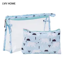 LVV дома милые фрукты печати набор косметичек/прозрачный ПВХ Travel Organizer красота Necessaire водостойкий макияж Чехол