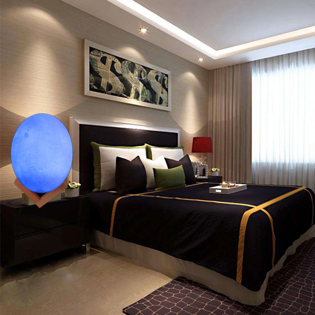 

USB Charging Night Light 3D Dinosaur Eggs lamp Touch-switch Bedroom Bookcase LED Night Light with Remote Control 16 Color Grad
