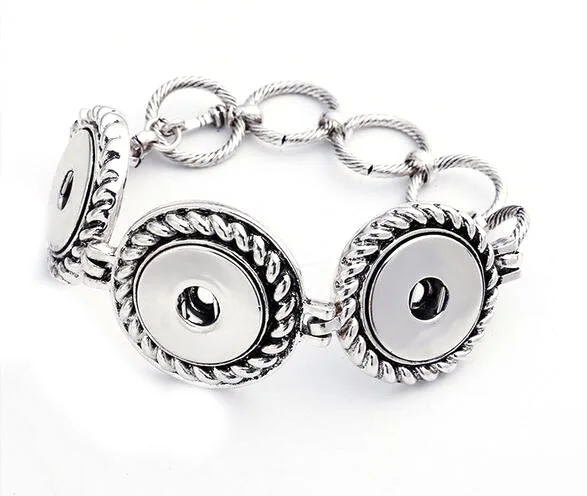 

Newest Snap Button Bracelet&Bangles 3 Button Design Snap Button Alloy Charm Snap Bangles 18mm Snap Button Jewelry