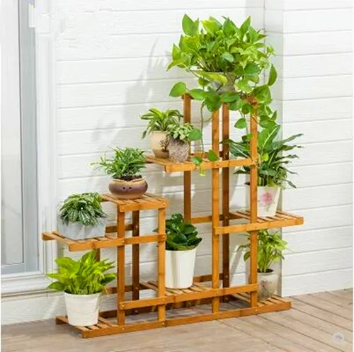 

6Tier bamboo flower plant stand plant display shelf indoor living room multilayer flower display holder for home decoration