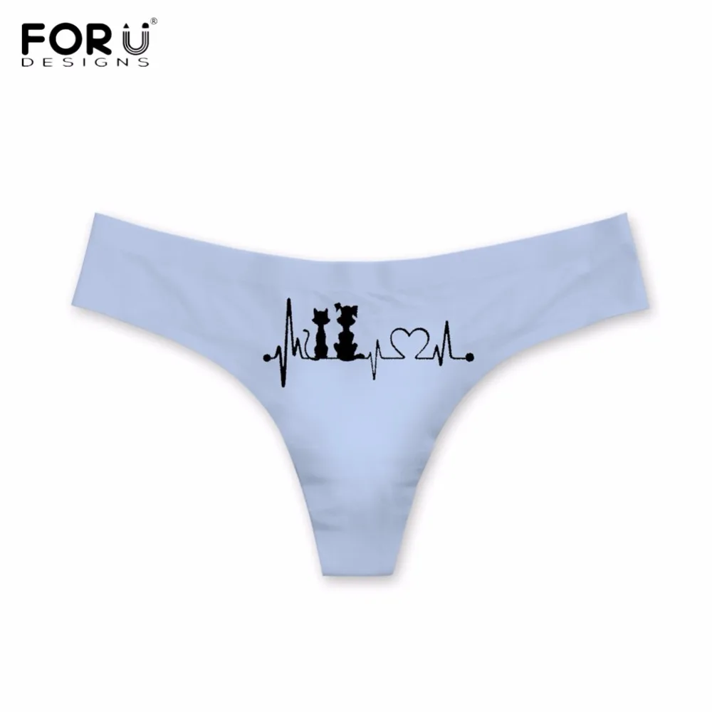 Женские сексуальные стринги FORUDESIGNS забавные животные кошка/киска узор