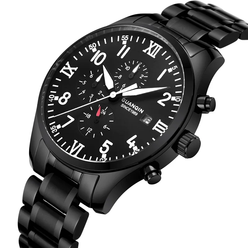 GUANQIN Mechanical Watch Men Black Luxury Brand Watch Sport Waterproof Luminou Automatic Watch 2017 Chinese Wrist Watch (10)