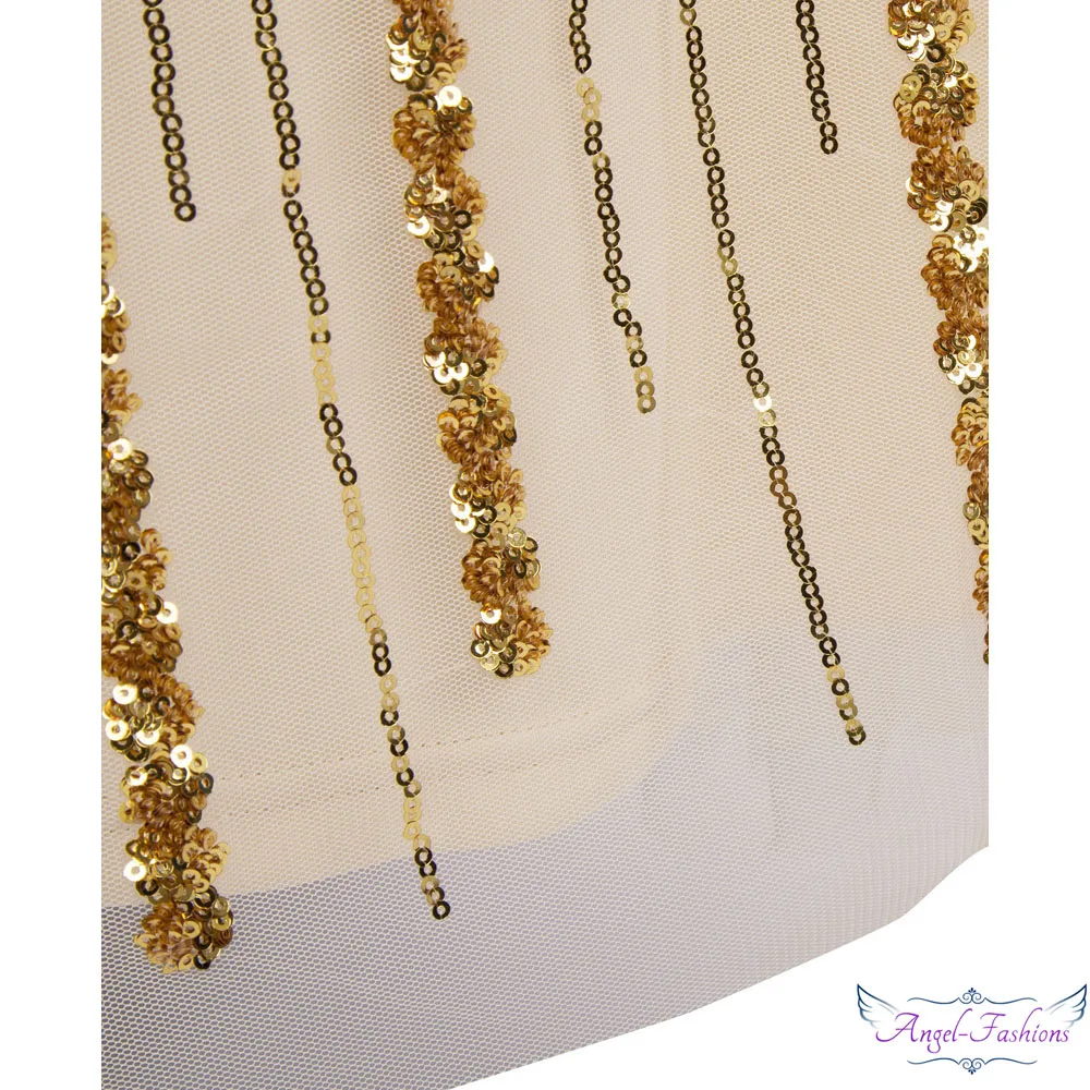 Женское вечернее платье без бретелек Angel fashions длинное фатиновое трапеция с