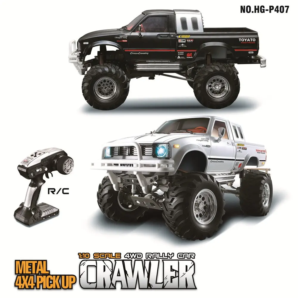 HG P407 P408 1/10 2,4G 4WD 3CH матовый ралли Rc автомобиль TOYATO Металл 4X4 пикап Рок Гусеничный RTR автомобиль игрушка Подарки для мальчиков Дети