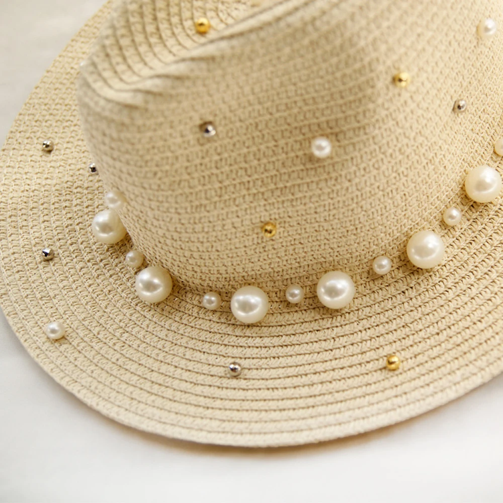 Chapeau De Plage Paille Femme - Large Bord Avec Nœud Ruban - Pliable Et Léger - Taille S/M - Pour Été Et Vacances