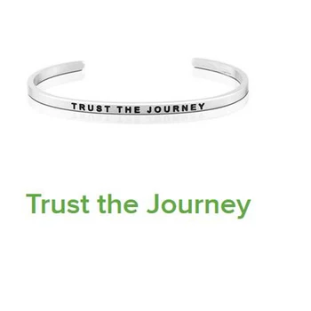 

Trust the journey Stainless Steel Bangles Engraved Name Letters Date Open Bangles & Bracelets DIY Jewelry