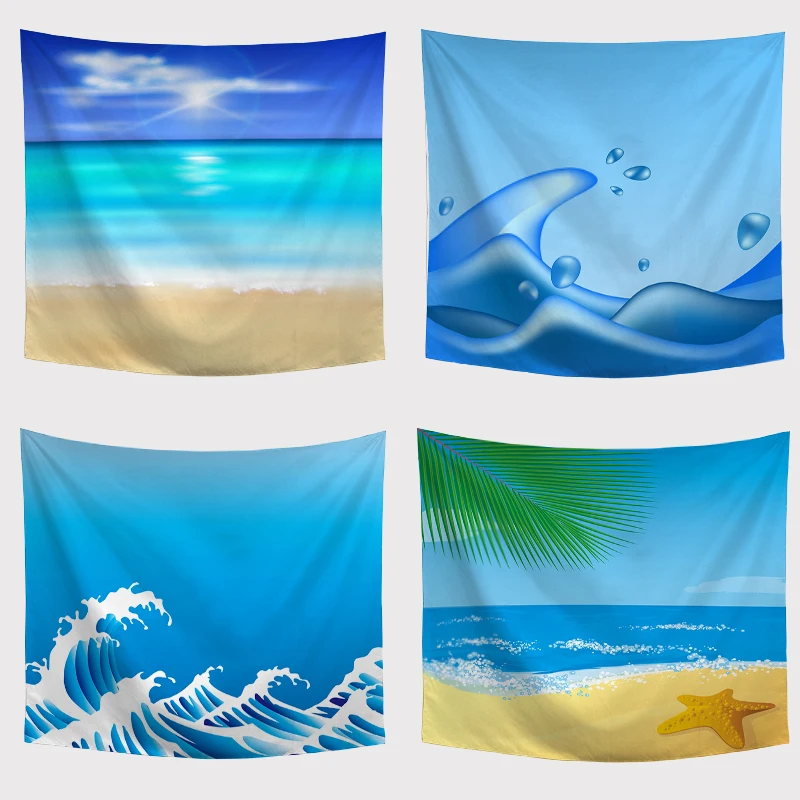 Tropical Plant Wall Hanging Blanket Tapestry Carpet Starfish Print