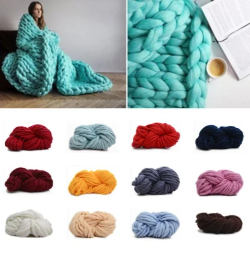 

mylb free shipping 1pcs/250 Super Thickness Viscose Chunky Yarn Roving Yarn for Spinning Hand Knitting Spin Yarn Winter Warm