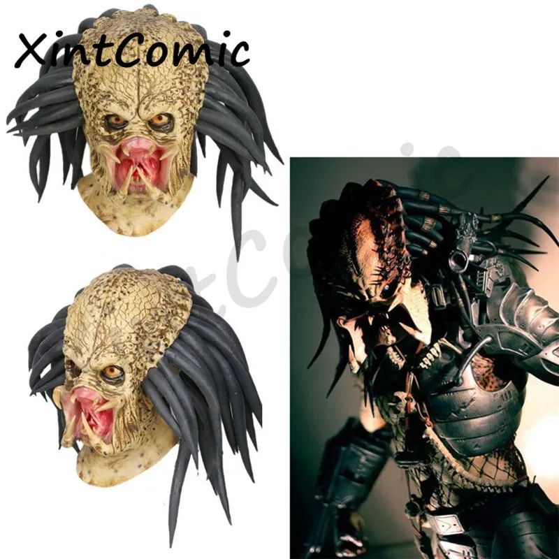 

Predator Mask Cosplay Costume Props Helmet Antenna Halloween Party Horror Adult Latex masks