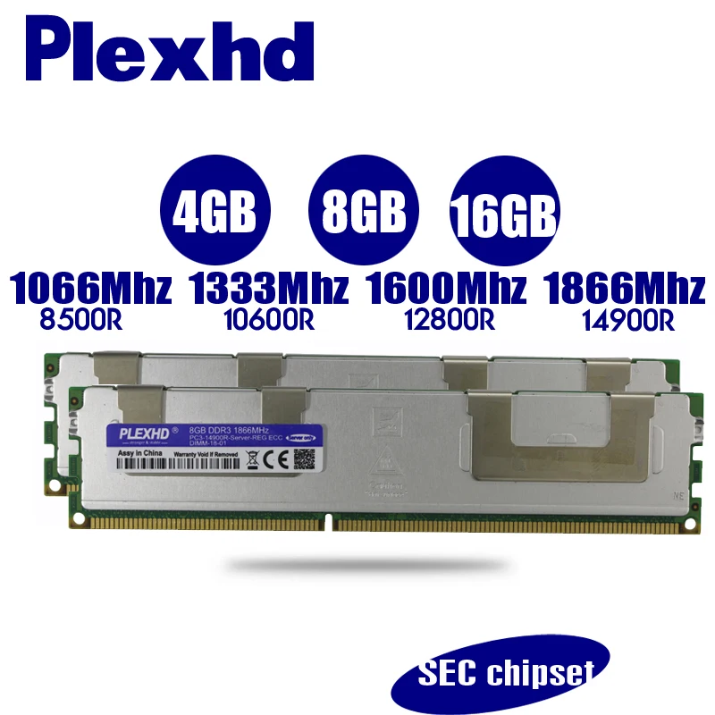 

PLEXHD 16GB 8GB 4GB DDR3 PC3 1066Mhz 1333Mhz 1600Mhz 1866Mhz Server memory X79 X58 2011 LGA2011 ECC REG 14900 12800 10600 RAM