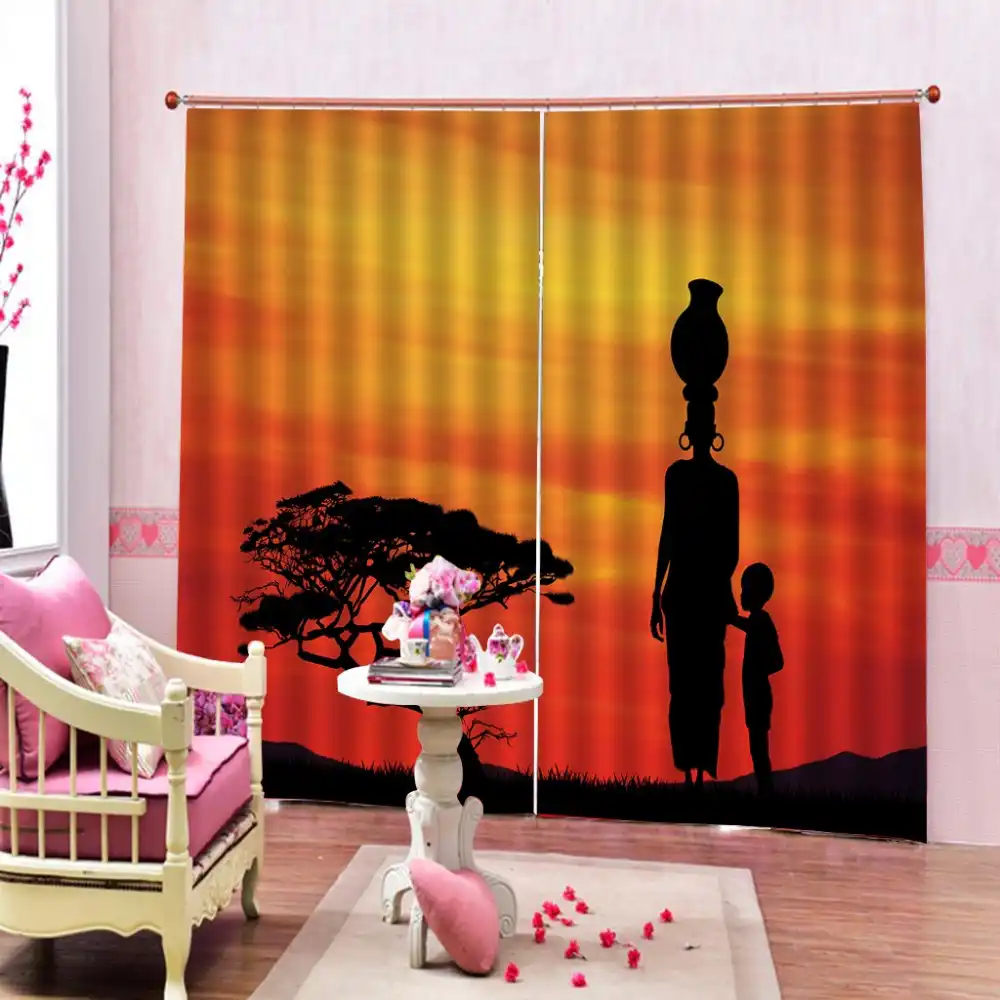 Stereoscopic 3d Curtain Window Curtains Living Room Indian Style