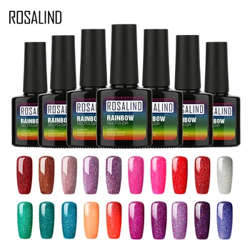 

ROSALIND Gel Varnish Nail Polish for Manicure Rainbow 10ML Vernis Semi Permanent UV Nail Art Polish Gel Varnishes for Nails