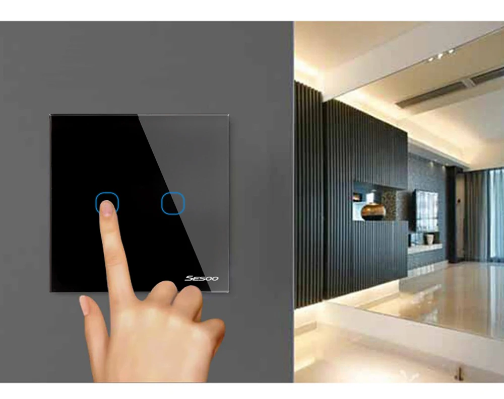 remoto, 2 gang 1 way, painel interruptor