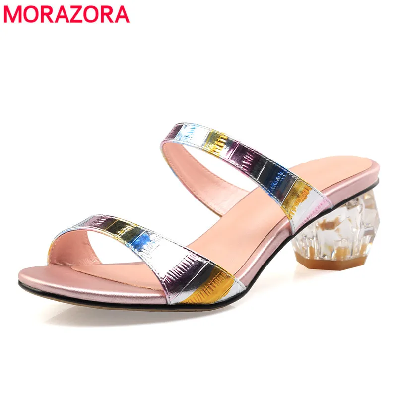 MORAZORA/2019 г. Большие размеры 33 43 хит продаж женские босоножки Летняя обувь из