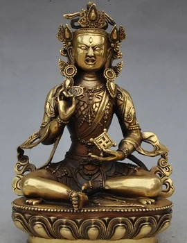 

12" tibet buddhism brass copper Padmasambhava Guru Rinpoche buddha god statue