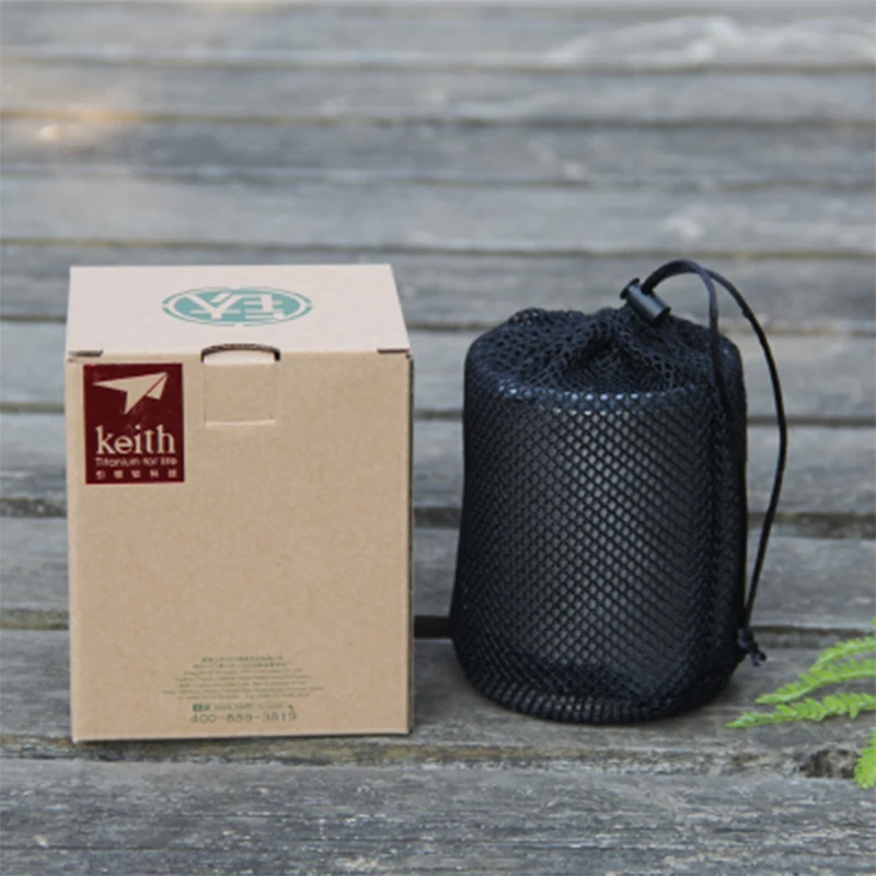 Keith agua de vidrio de 220 ml de titanio doble pared taza con tapa sin olor Anti-ácido No escala Drinkware taza Camping Picnic senderismo Ti3301