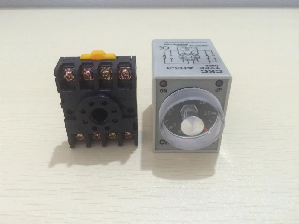 

5 Sets AH3-3 Power On Delay Time Relay 8 Pin 30s 60s 3min Delay Timer + PF083A Socket Base 12VDC 24VDC 110VAC 220VAC