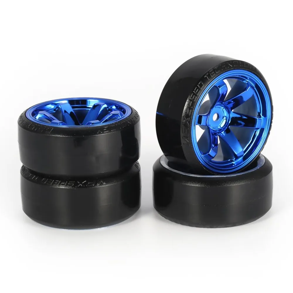 4Pcs RC Drifting Car Tire Set Hard Plastic Hard Tyre Set for Traxxas