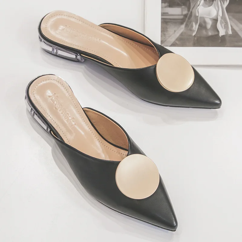 

Low Summer Ladies Closed Toe Female Outside Brief Rubber Slippers Cozy Mules Chunky Heel Pvc New 2019 Clear Slides Leather