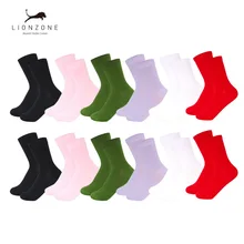 LIONZONE 12 пар/лот, платье, бамбуковые носки для женщин, чистый цвет, мягкие дышащие женские носки из конопляного волокна, упаковка+ Бесплатный подарок