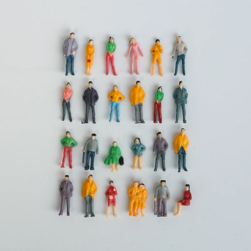 

100 Pieces/lot Arquitectura modeling materials 1:75 Model People plastic Train Painted Figure Passenger