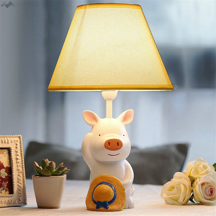 LFH Children Cartoon Super Cute Little Pig Table Lamp living room