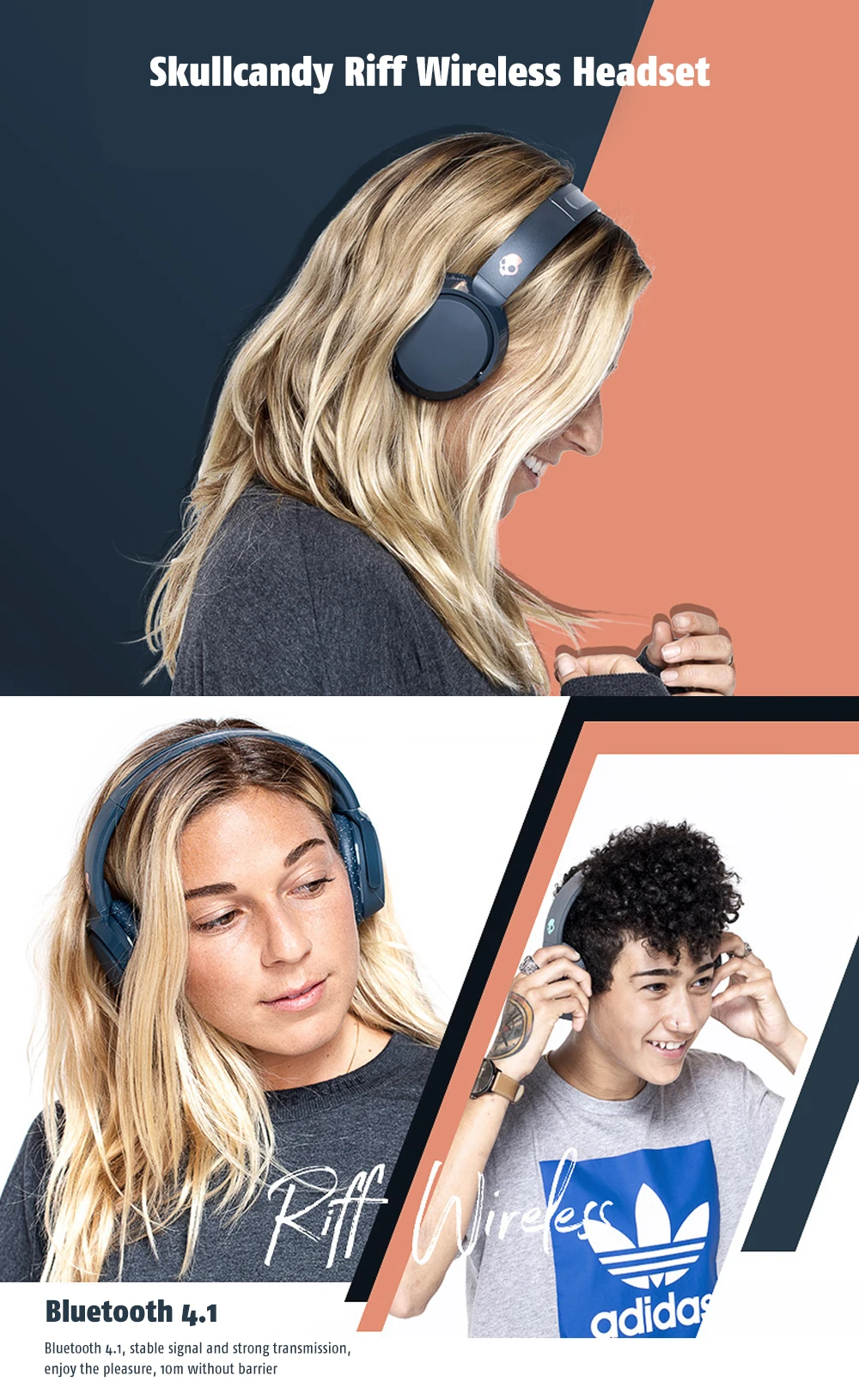 Skullcandy Riff Wireless On-Ear Headphone Bluetooth Headset 47 1