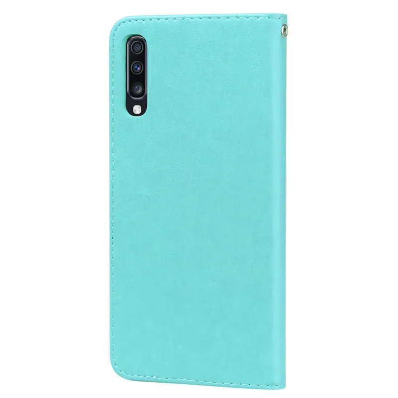 3D Цветочный тисненый кожаный чехол для Samsung Galaxy A70 мягкий ТПУ кошелек книжка на
