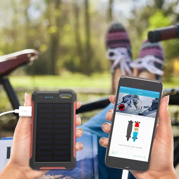 

Portable Charger Dual USB External Battery 20000mAh Solar Battery Long Lasting High Capacity for Mobile Phone Solar