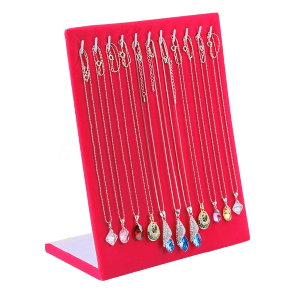 11 Hooks Velvet Jewelry Rack Earring Bracelet Necklace Organizer Holder