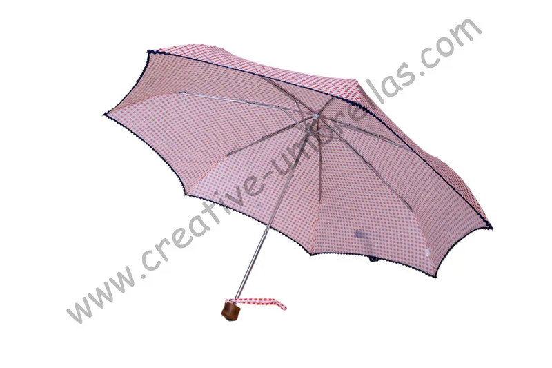 

(4pcs/lot)7 fiberglass ribs pocket ladies parasol,embroidery lacing,windproof,superlight 70T aluminium compact Spain parasols