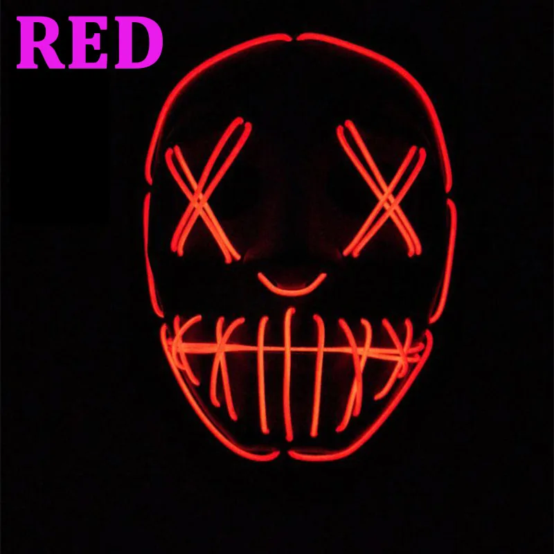 

10 COLOR Option Vendetta EL wire Mask Flashing Cosplay LED MASK Costume Anonymous Mask for Glowing dance Carnival Party Masks