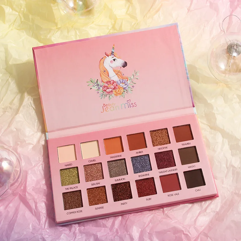 

Rainbow Unicorn 18 Color Eyeshadow Palette Matte Pearlescent Earth Color Beginner Tart Makeup Eyeshadow Maquillage Facial