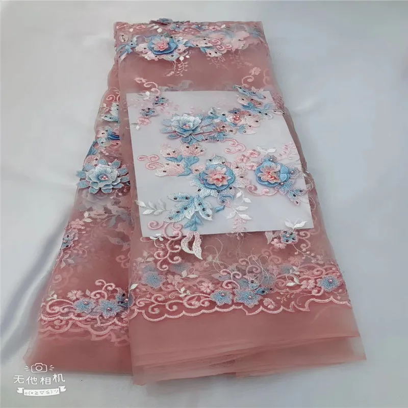 

2018 Latest French 3D Nigerian Laces Fabrics High Quality Tulle African Laces Fabric Wedding African French Tulle Lace HJ1541-1