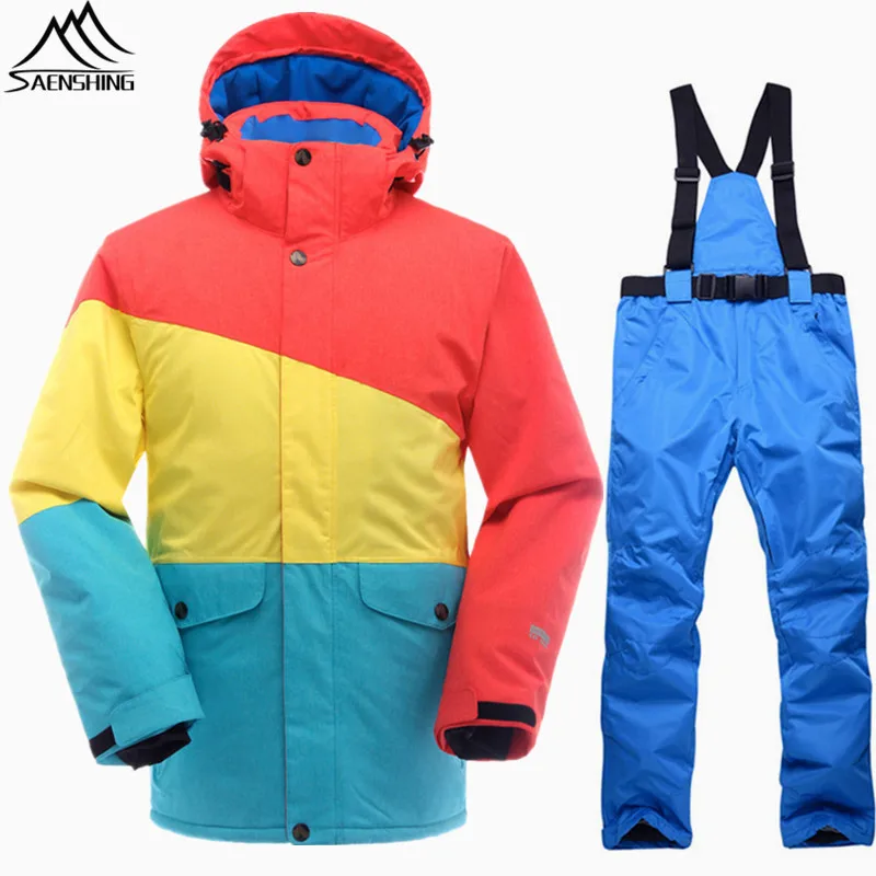 SAENSHING Snowboarding Suits Men Winter Ski Suit Thermal Waterproof Snowboard Jacket Ski Pants Breathable Snow Suit Outdoor Ski SAENSHING Snowboarding Suits Men Winter Ski Suit Thermal Waterproof Snowboard Jacket Ski Pants Breathable Snow Suit Outdoor Ski