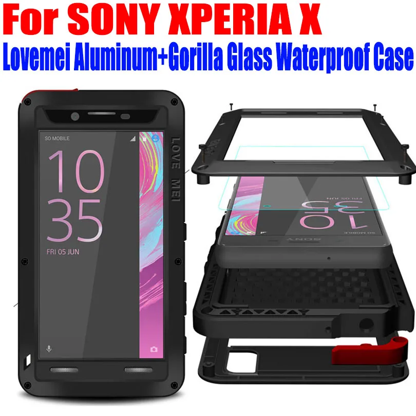 imágenes para Para SONY XPERIA X Rendimiento XA XZ Caja Original Lovemei Aluminio + gorilla Glass Gota a prueba de Agua caso de la Cubierta para XPERIA X SX1 imágenes para Para SONY XPERIA X Rendimiento XA XZ Caja Original Lovemei Aluminio + gorilla Glass Gota a prueba de Agua caso de la Cubierta para XPERIA X SX1
