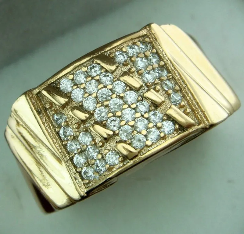 Mostyle Высокое качество золотого цвета полный кубический циркон Круглый Обручальное кольцо для мужчин и женщин