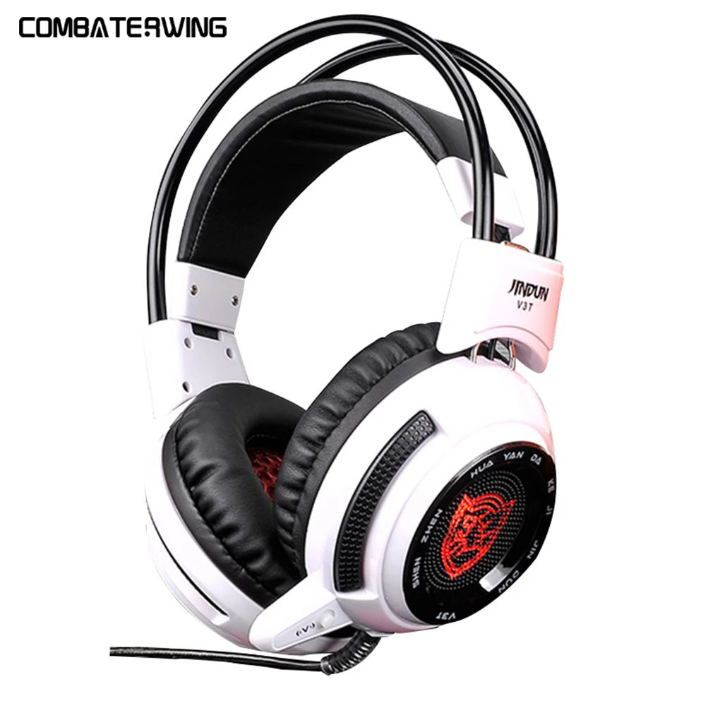 bilder für JD-V3T Weiß 5,1 Surround Sound Gaming Kopfhörer Spiel Headset mit Mikrofon LED Licht für Laptop PC Spiel bilder für JD-V3T Weiß 5,1 Surround Sound Gaming Kopfhörer Spiel Headset mit Mikrofon LED Licht für Laptop PC Spiel