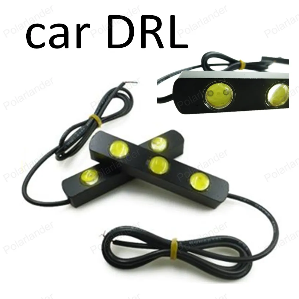 1 Pair 3 LEDS Car Daytime Running Lights DRL DC 12V Auto Fog Lamps Car