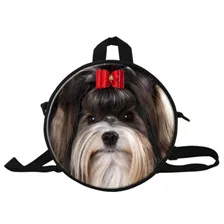 9 Fashion 3D Cute Animal Cat Dog Printing Backpack Kindergarten Baby School Backpack Mini Round Children Bagpack for Girls Mochila