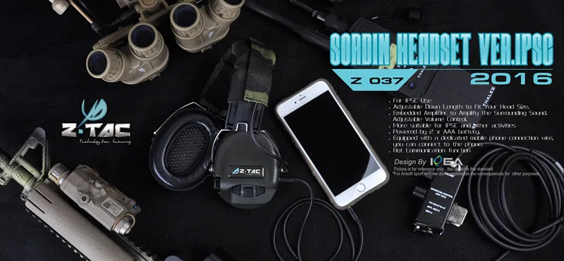 Fone de Ouvido para Ipsc Redução de Ruído Fone de Ouvido Protetor para Rádio Z-tático Airsoft Sordin Tiro Caça Militar 2 Z-tático airsoft sordin fone de ouvido para