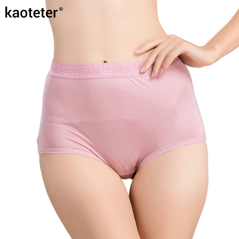 

100% Pure Silk Women's Panties Solid Lace Briefs Female High-Rise Lingerie Women Calcinh Calzoncillos Woman Underpants