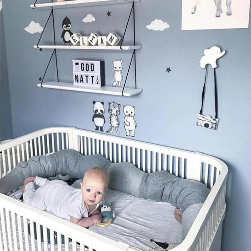 185cm Cotton Baby Crib Bed Bumper Crocodile Doll Cushion Kids Nursery Bed Pillow 
