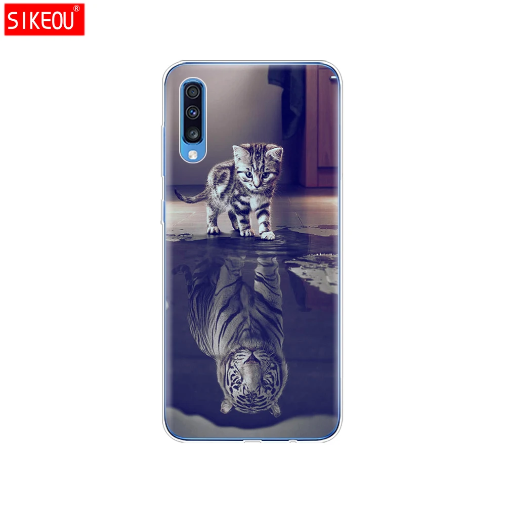 12081 For Samsung A70 Case Soft TPU Phone Back Cover For Samsung Galaxy A70 silicon Cases Coque Capa A 70 A705 A705F bumper Cat - Цвет: 12081