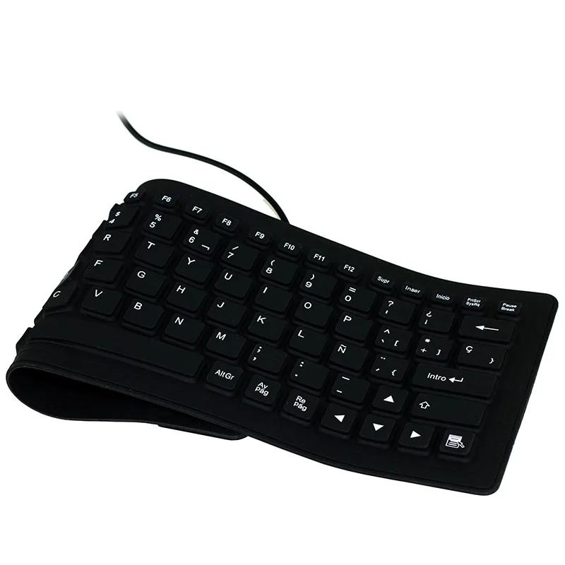 KPC1288_4_Spanish Language Silicone Soft Keyboard for ASUS  Lenovo  Acer  Gateway  HP PC  Laptop  Desktop computer