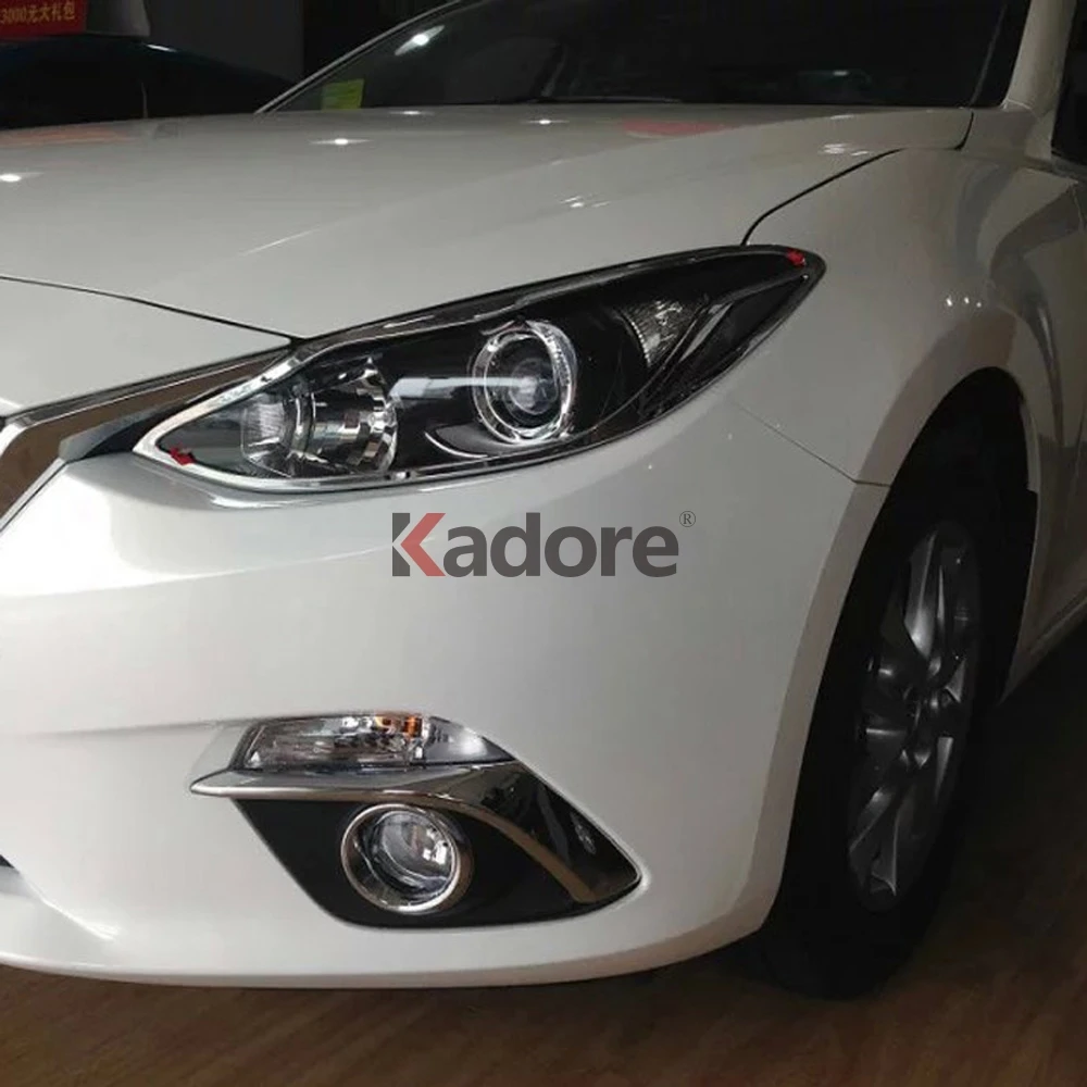 Для Mazda 3 M3 2013 хромированный передний головной светильник, абажур, накладка, автомобильные декоративные фары, аксессуары