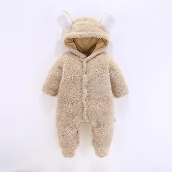 

Winter Newborn Warm Fleece Romper New Baby Costume Toddlers Clothes Kids Cute Overalls Boys Girls Long Sleeve Jumpsuit Wear P155
