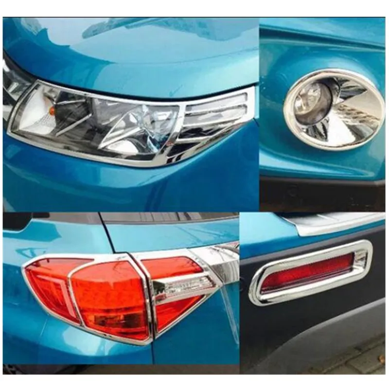 

For SUZUKI Vitara 2016 1 Set ABS Chrome Car Front & Rear Tail Light Fog Light Decoration Cover Trim Car Styling Accessories