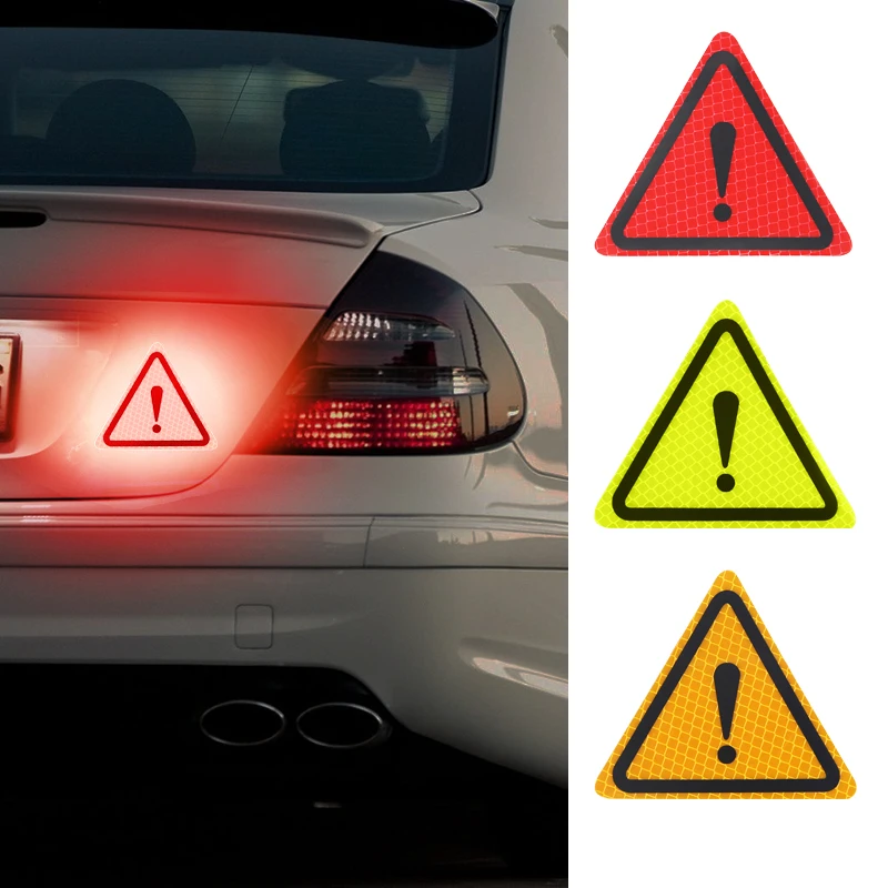 

Universal Reflective Stickers Car Bodywork Decorative Paster Motorcycle Triangle Warning Label DIY Reflective Warning Sticker